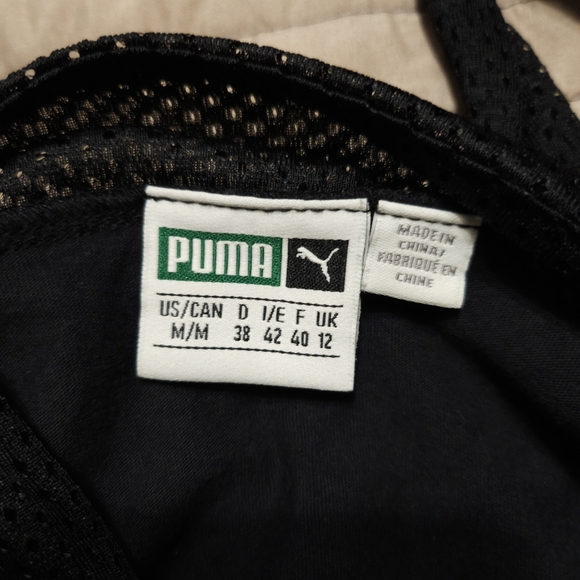 Puma Black Mesh Tie on Shoulders Tank Size Medium - Picture 4 of 9
